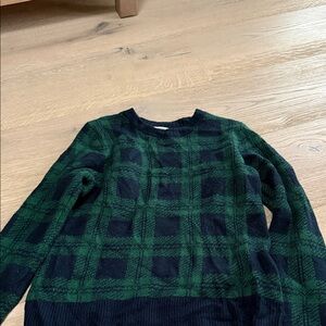 Green and Black Plaid Men's Sweater
